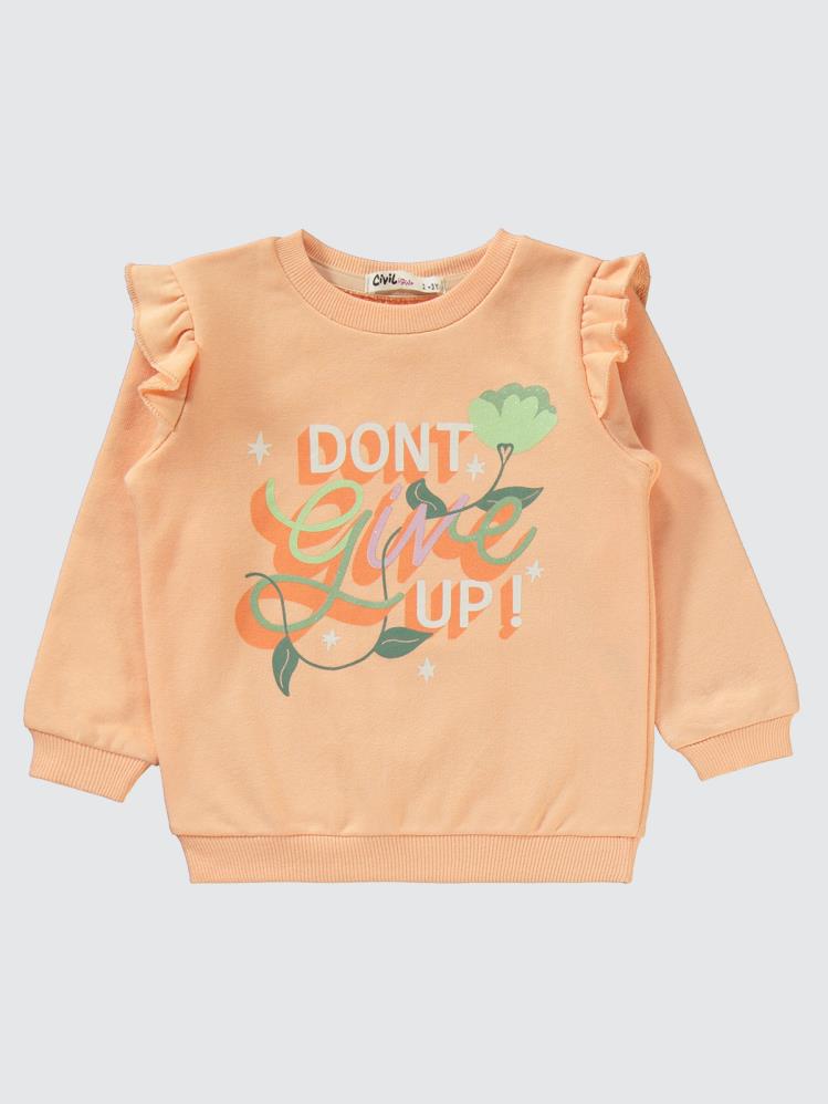 Civil Girls Floral Baskılı 2-5 Yaş Eşofman Takımı - Pudra