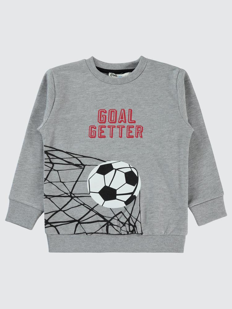 Civil Boys Street Skate Baskılı 2-5 Yaş Sweatshirt - Gri