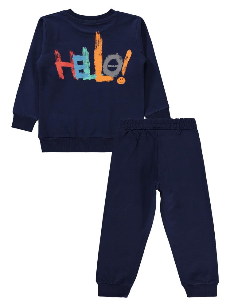 Civil Boys Hello Baskılı 2-5 Yaş Eşofman Takımı - Lacivert