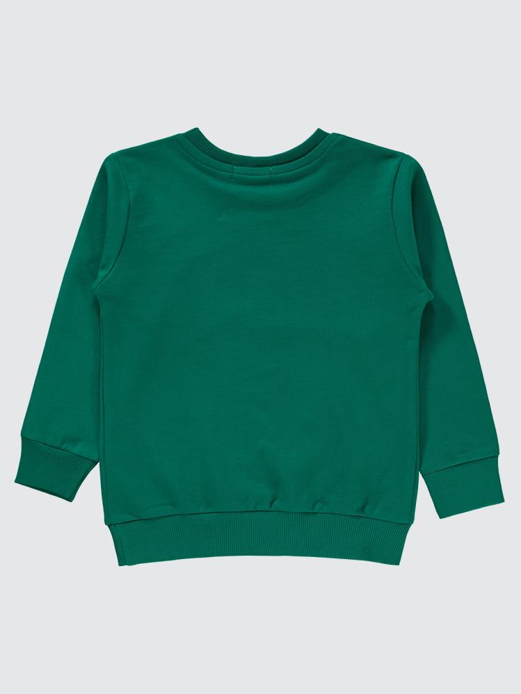 Civil Boys Bulldozer Baskılı 2-5 Yaş Sweatshirt - Yeşil