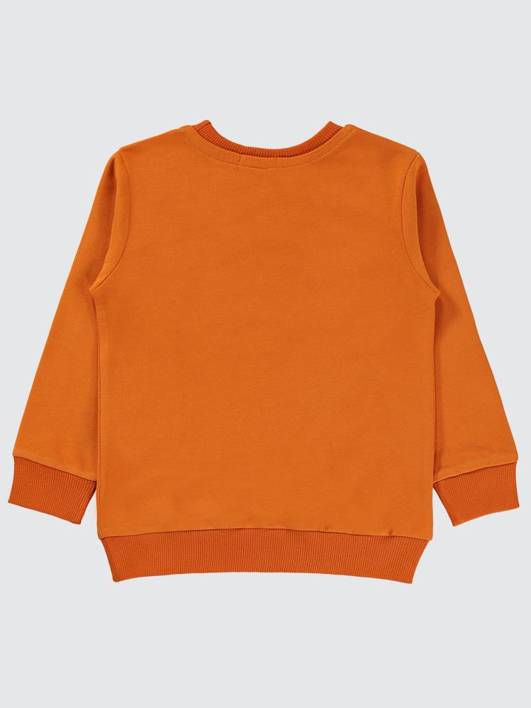 Civil Boys Bulldozer Baskılı 2-5 Yaş Sweatshirt - Turuncu