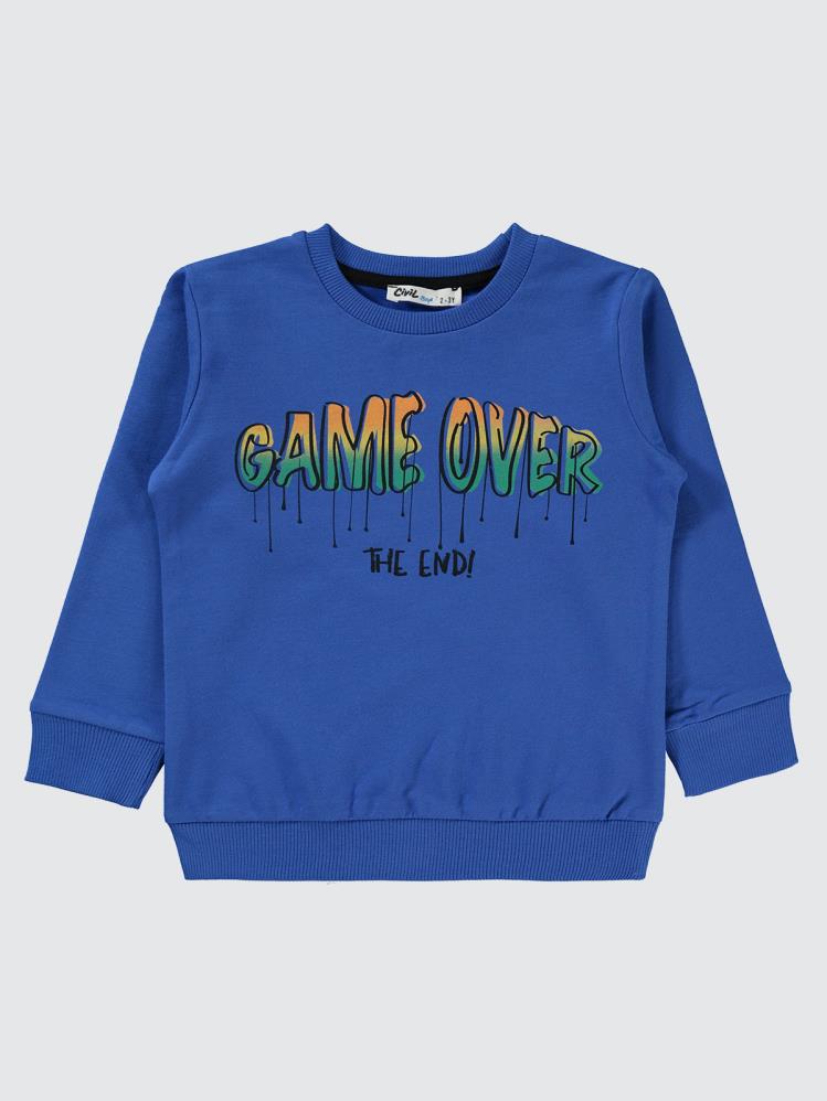 Civil Boys Gamer Over Baskılı 2-5 Yaş Sweatshirt - Mavi