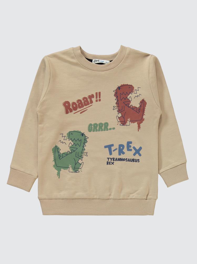 Civil Boys Trex Baskılı 2-5 Yaş Eşofman Takımı - Bej