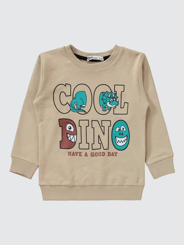 Civil Boys Cool Dıno Baskılı 2-5 Yaş Eşofman Takımı - Gri