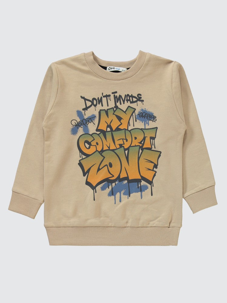 Civil Boys My Comfort Zone Baskılı 2-5 Yaş Eşofman Takımı - Gri
