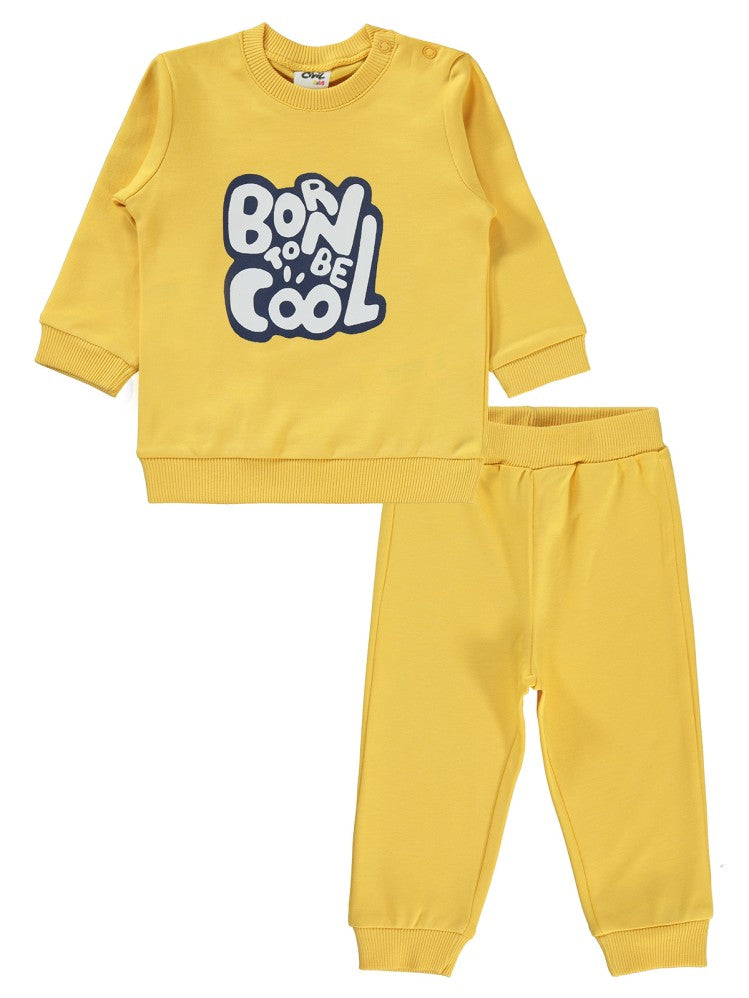 Civil Baby Born Baskılı 6-18 Ay Takım - Hardal