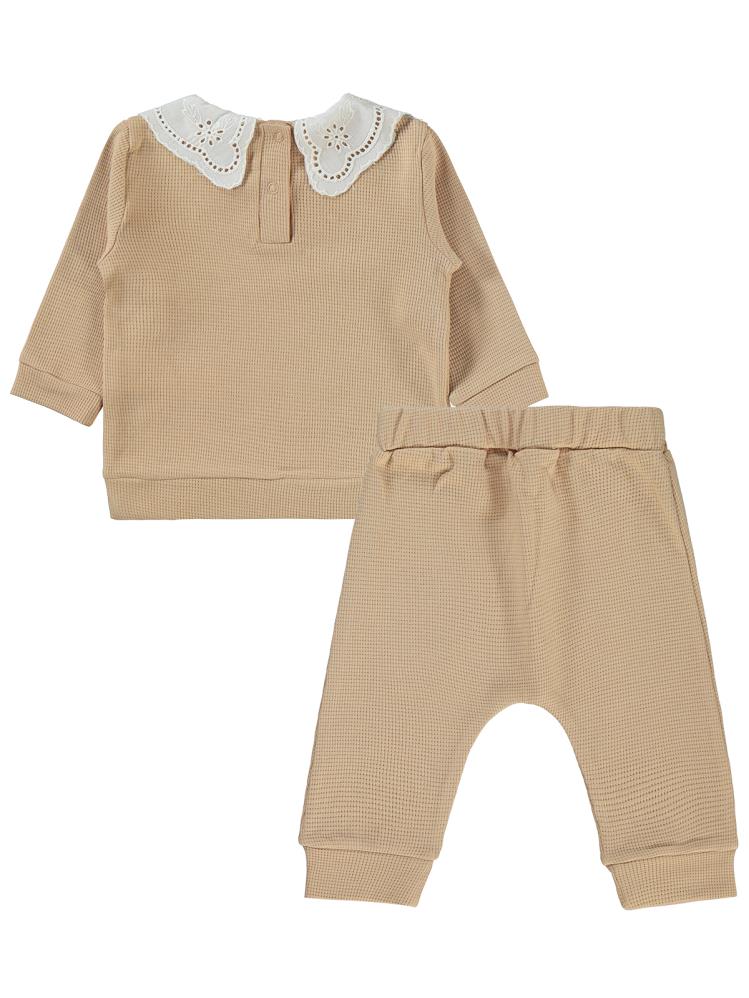 Civil Baby Yaka Dantelli 6-18 Ay Takım - Bej