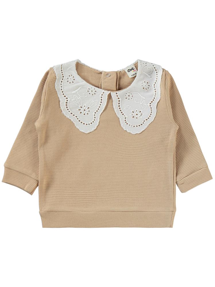 Civil Baby Yaka Dantelli 6-18 Ay Takım - Bej
