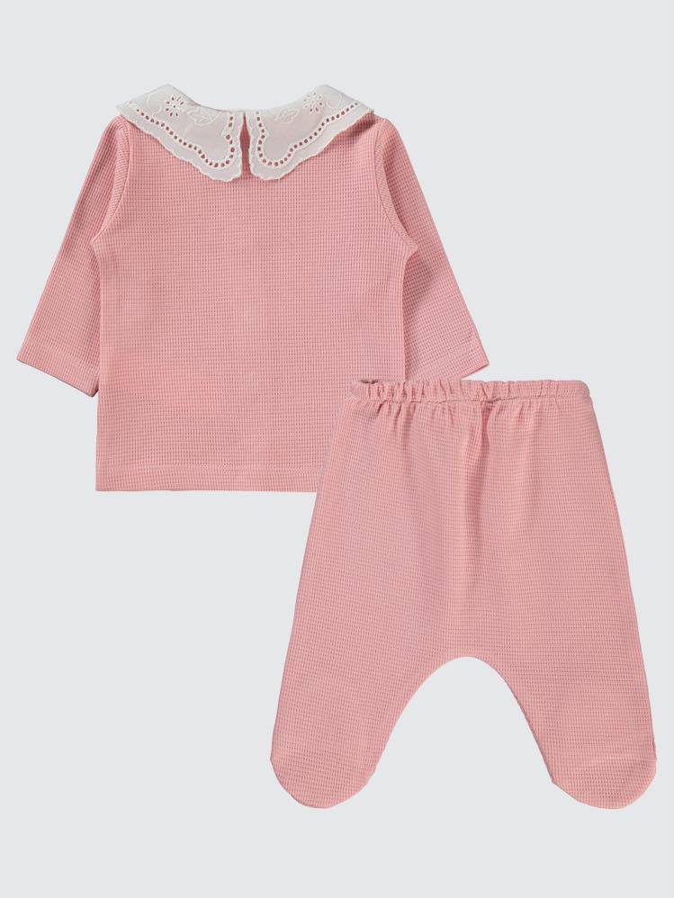 Civil Baby Yaka Dantelli 1-6 Ay Pijama Takımı - Pembe