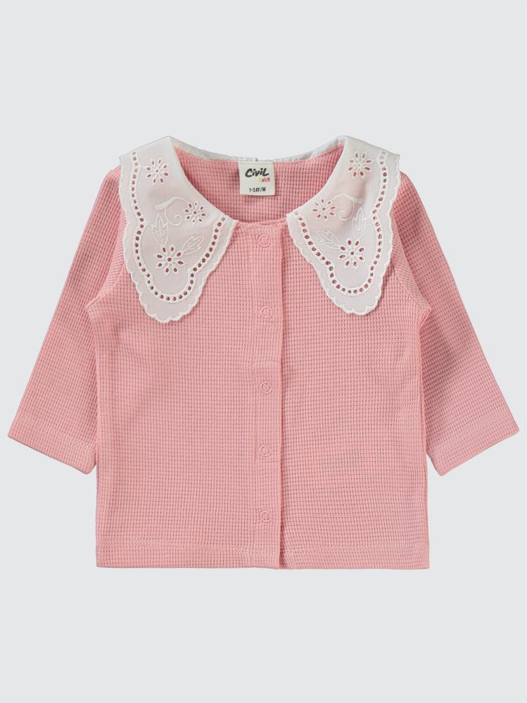Civil Baby Yaka Dantelli 1-6 Ay Pijama Takımı - Pembe
