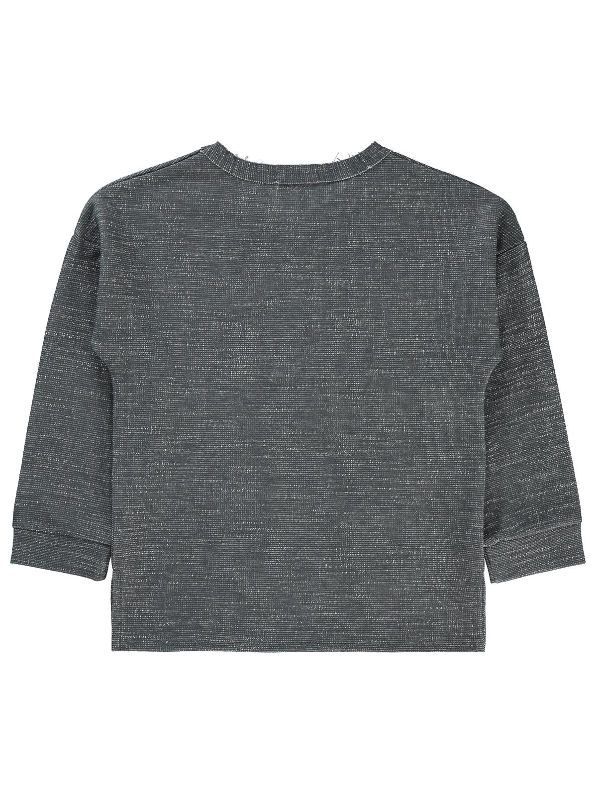 Civil Erkek Çocuk Düz Cepli Sweatshirt | Jakar/Petek Uzun Kol | Okul Kreş ve Günlük Kullanım - Gri