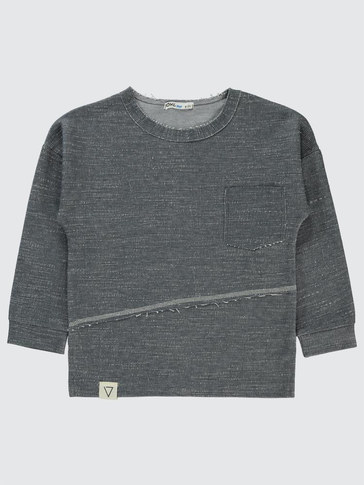 Civil Boys Düz Cepli 6-9 Yaş Sweatshirt - Gri