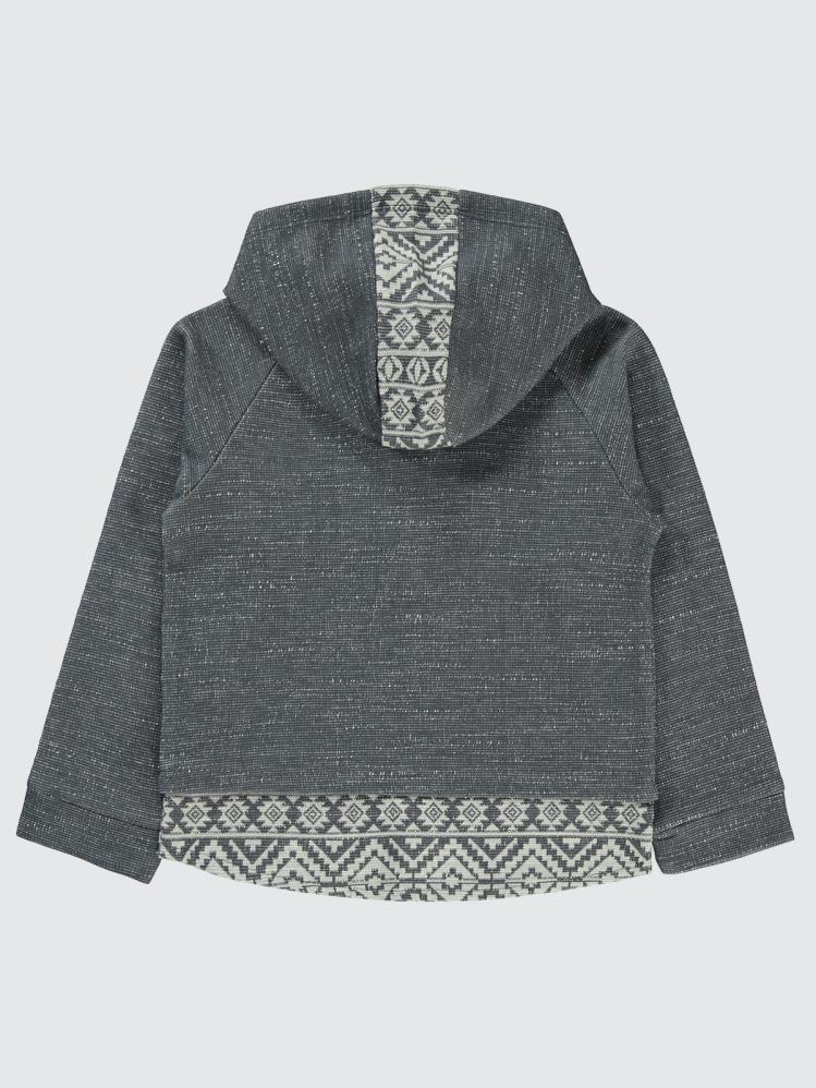 Civil Boys Kapşonu Etnik Deneli 6-9 Yaş Sweatshirt - Gri