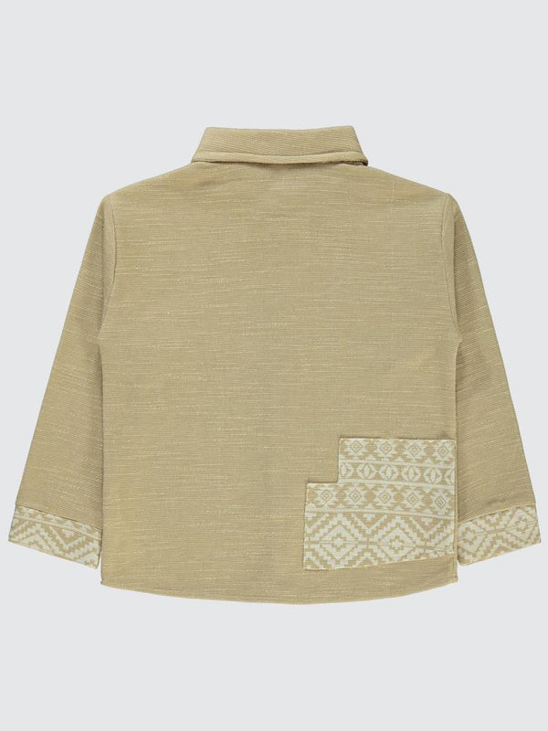 Civil Boys Parça Etnik Desenli 6-9 Yaş Gömlek - Ekru