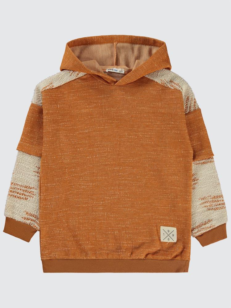 Civil Boys 1996 Armalı Kapşonlu 6-9 Yaş Sweatshirt - Hardal