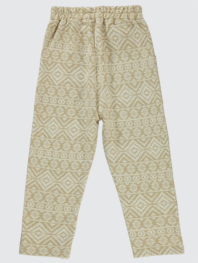 Civil Boys Etnik Desenli 1996 Armalı 6-9 Yaş Eşofman Altı - Ekru