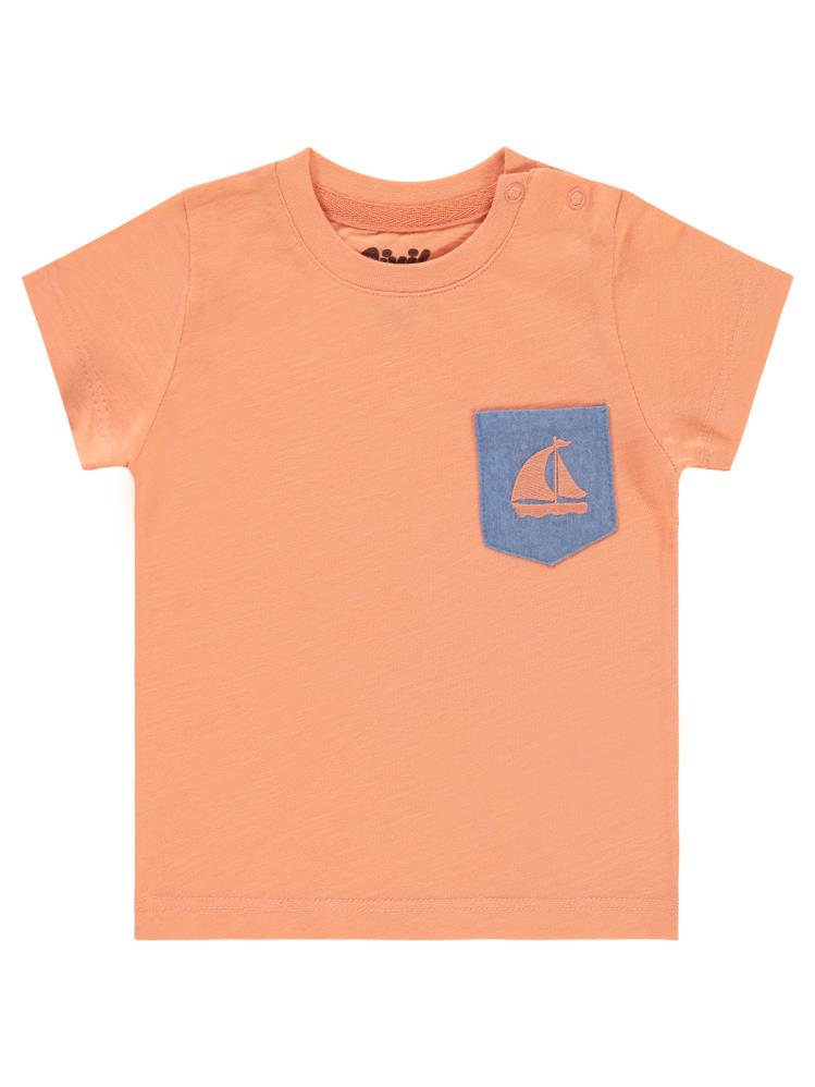 Civil Baby Yelkenli Nakışlı 6-18 Ay Tişört - Turuncu