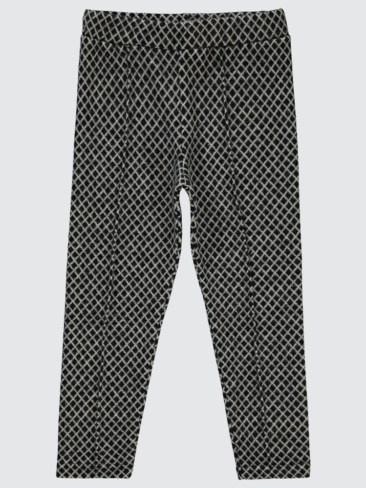 Civil Girls Baklava Desen Çima Dikişli 10-13 Yaş Tayt - Siyah