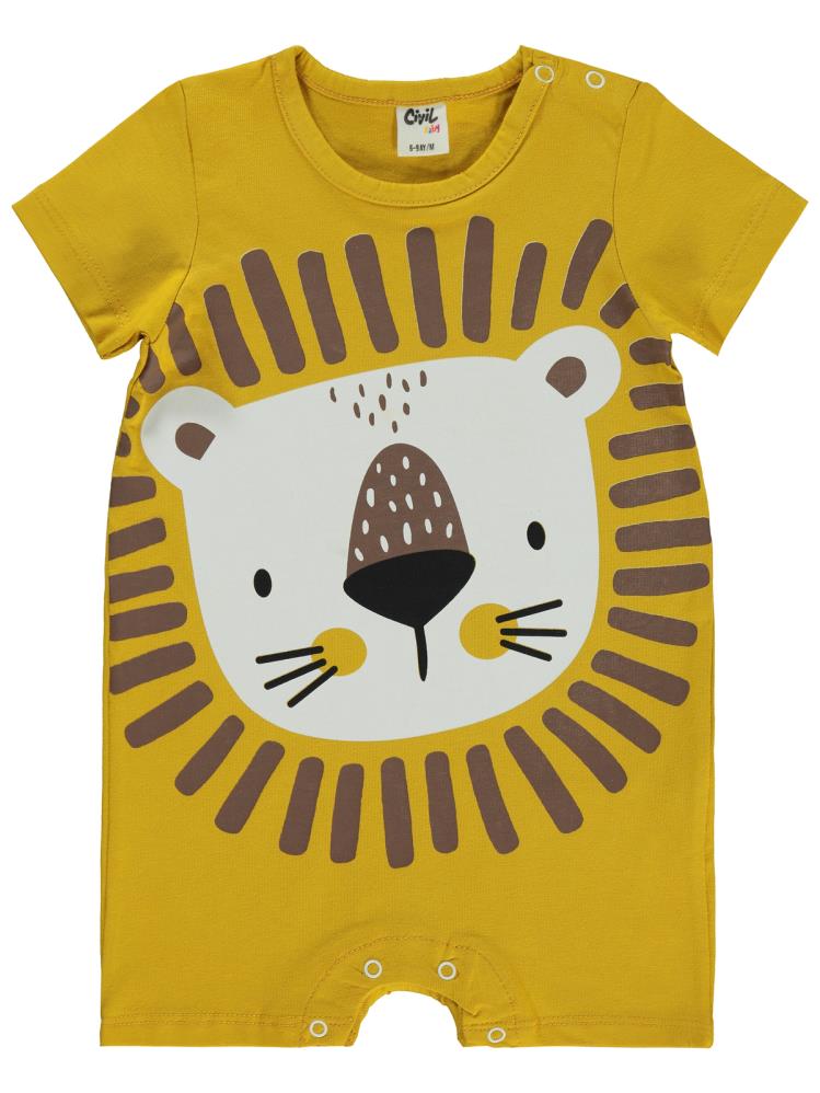 Civil Baby Aslan Baskılı 6-18 Ay Tulum - Hardal