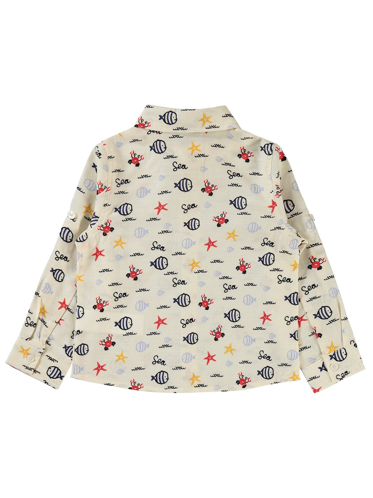 Civil Boys Su Altı Hayvanları Baskılı 2-5 Yaş Gömlek - Ekru