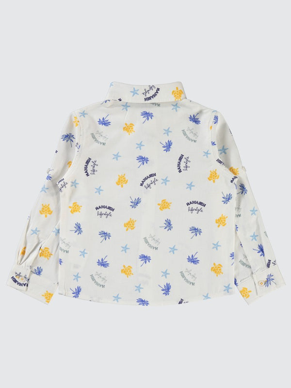 Civil Boys Su Kaplumbağası Baskılı 2-5 Yaş Gömlek - Lacivert