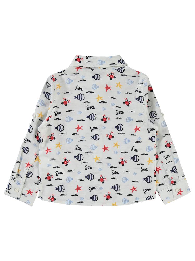 Civil Boys Su Altı Hayvanları Baskılı 2-5 Yaş Gömlek - Yeşil