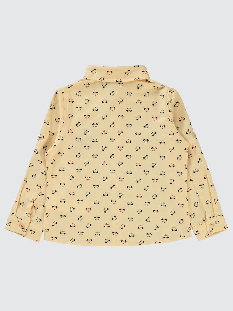 Civil Boys Ayıcık Cep Nakışlı 2-5 Yaş Gömlek - Pudra