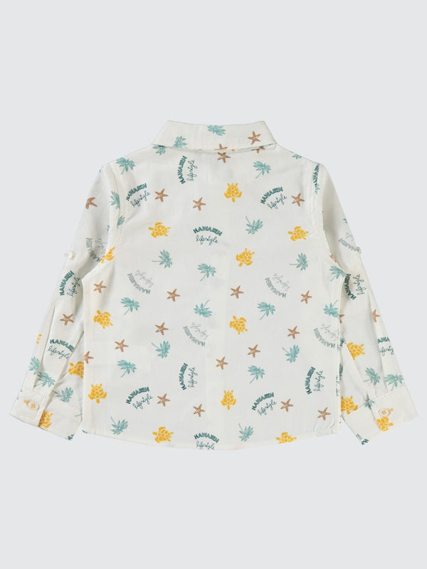 Civil Boys Su Kaplumbağası Baskılı 2-5 Yaş Gömlek - Yeşil