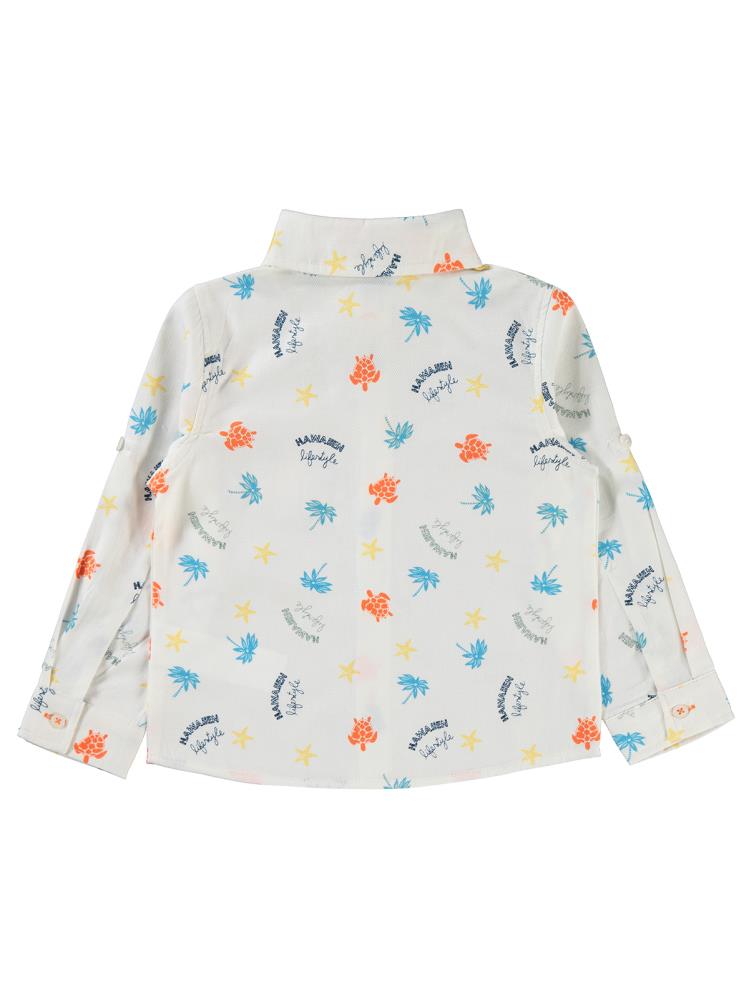 Civil Boys Su Kaplumbağası Baskılı 2-5 Yaş Gömlek - Mavi