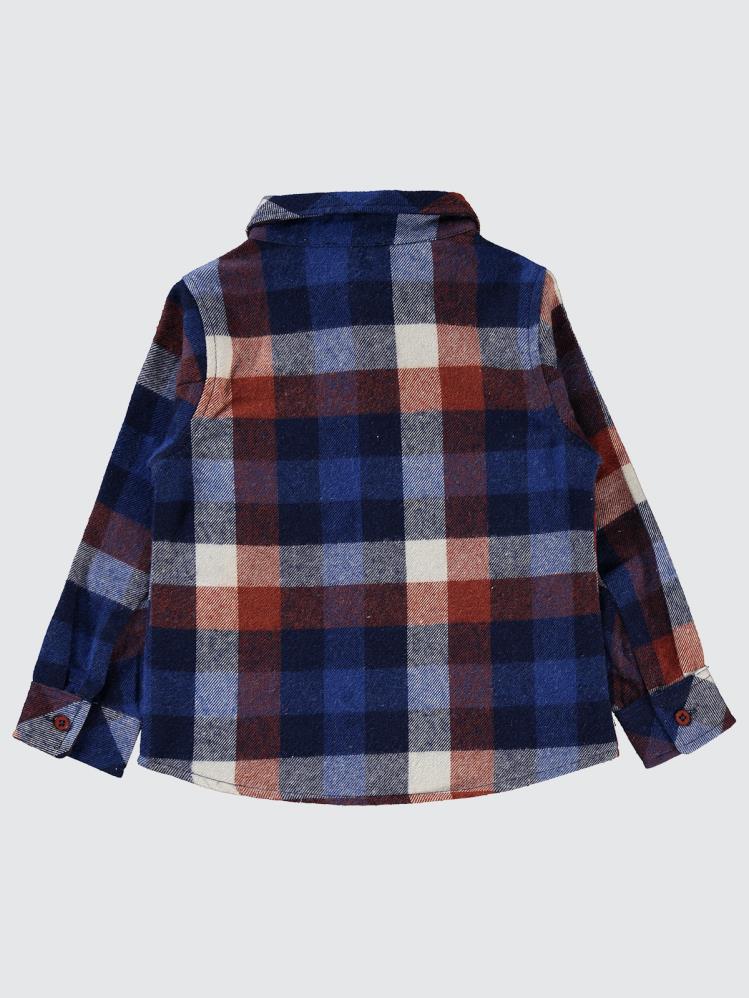 Civil Boys Ekoseli Kaplan Cepli 2-5 Yaş Gömlek - Mavi