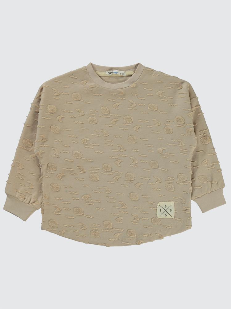 Civil Boys Ay Desenli 2-5 Yaş Sweatshirt - Bej