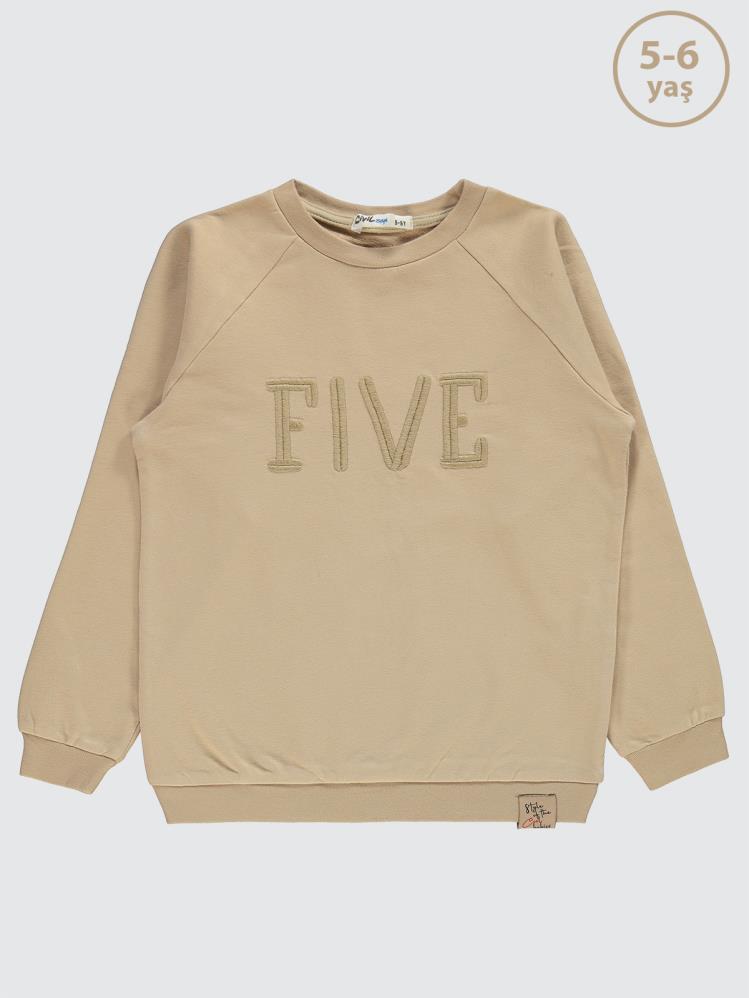 Civil Boys Two Nakışlı 2-5 Yaş Sweatshirt - Bej