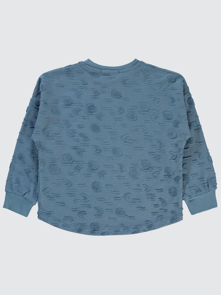 Civil Boys Ay Desenli 2-5 Yaş Sweatshirt - Mavi