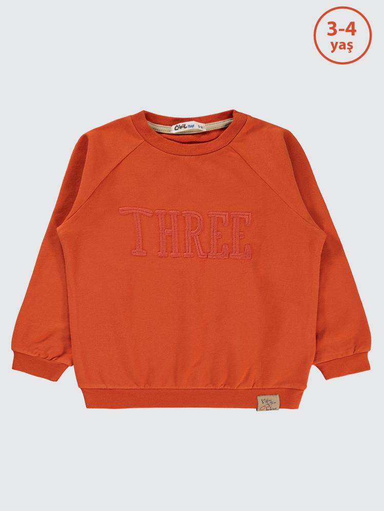 Civil Boys Two Nakışlı 2-5 Yaş Sweatshirt - Turuncu