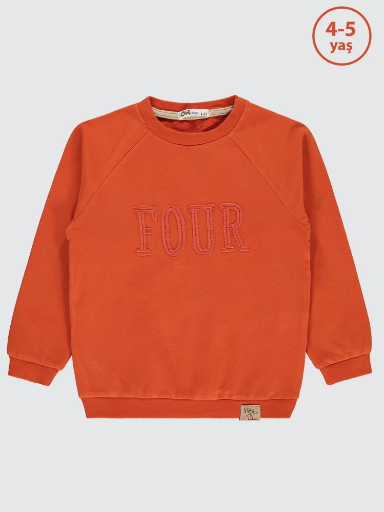 Civil Boys Two Nakışlı 2-5 Yaş Sweatshirt - Turuncu