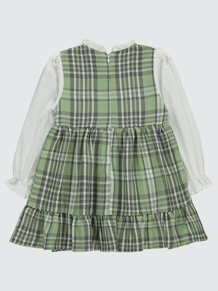 Civil Girls Yakası Fırfırlı 2-5 Yaş Elbise - Yeşil