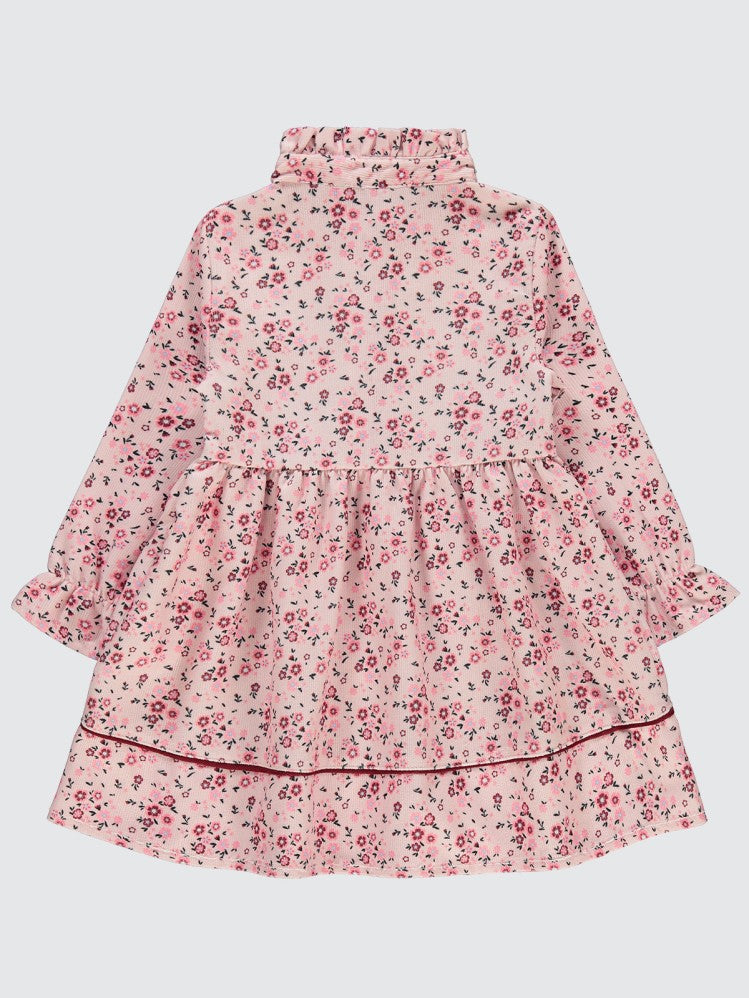 Civil Girls Çıtı Çiçek Desen 2-5 Yaş Elbise - Pudra