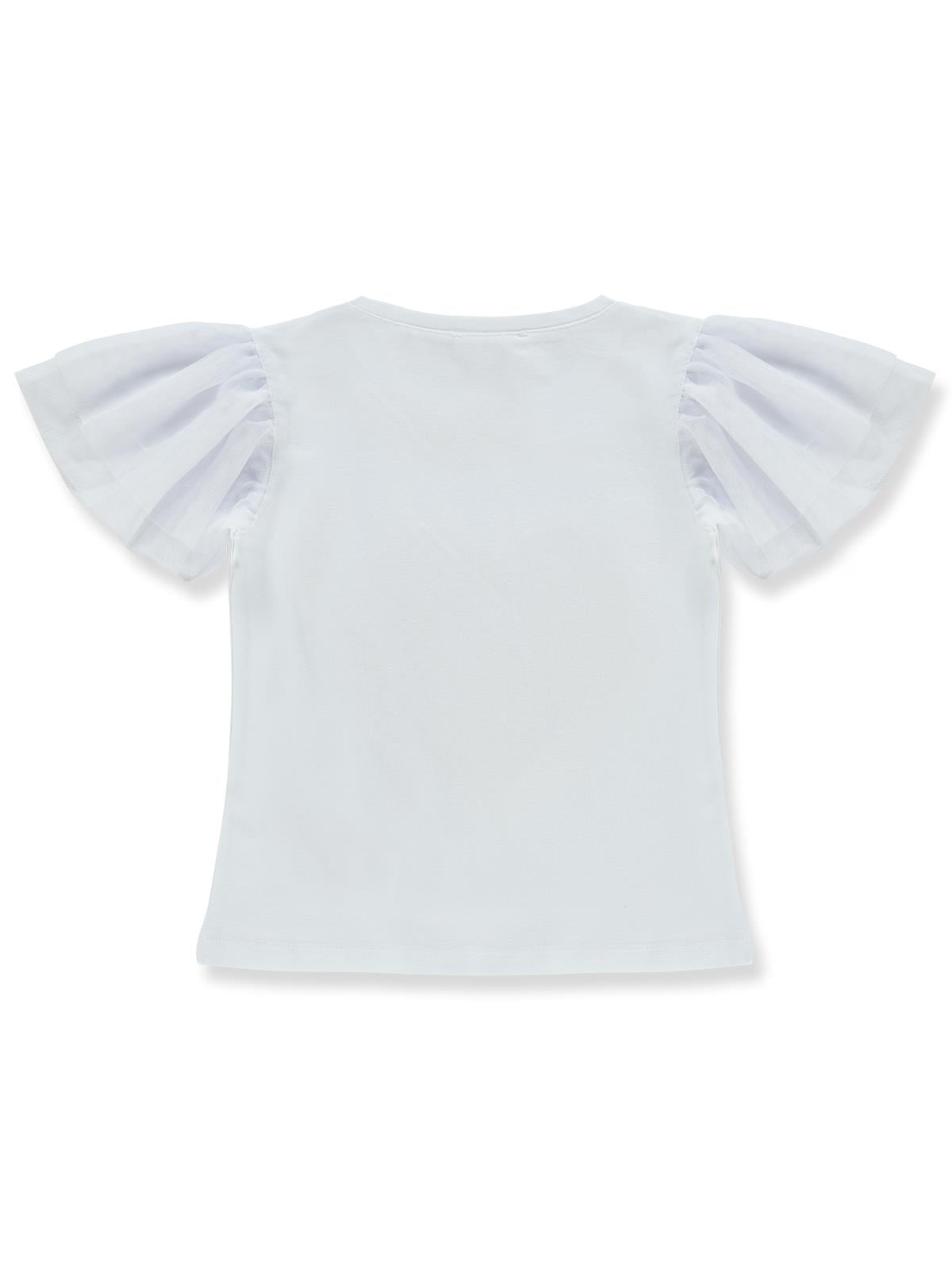 Civil Girls Kolları Tül Lyc Süprem 4-9 Yaş Tişört - Sarı