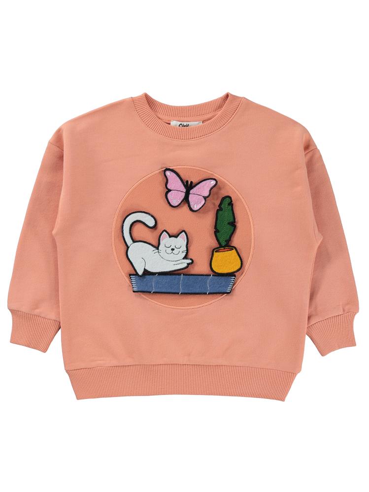 Civil Düz 3-7 Yaş Sweatshirt - Turuncu