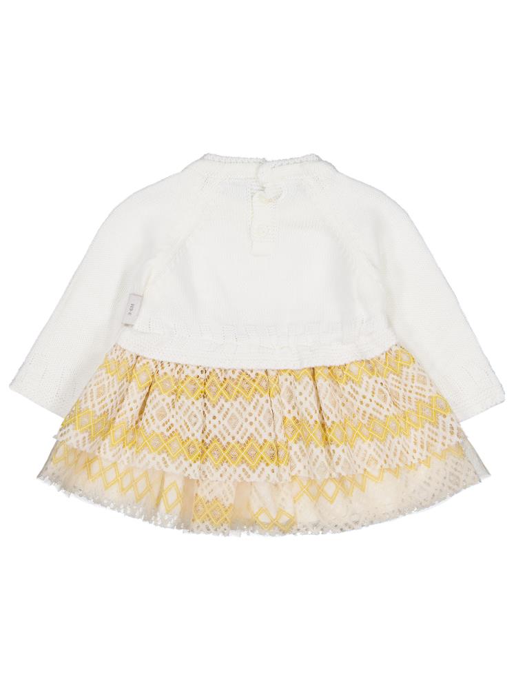 Tafyy Fiyonklu 3-18 Ay Elbise - Ekru