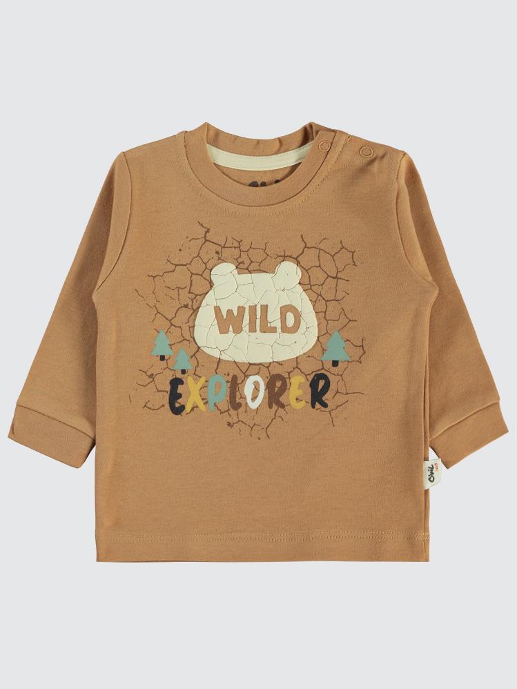 Civil Baby Crack Pattern Baskılı 6-18 Sweatshirt - Kahverengi