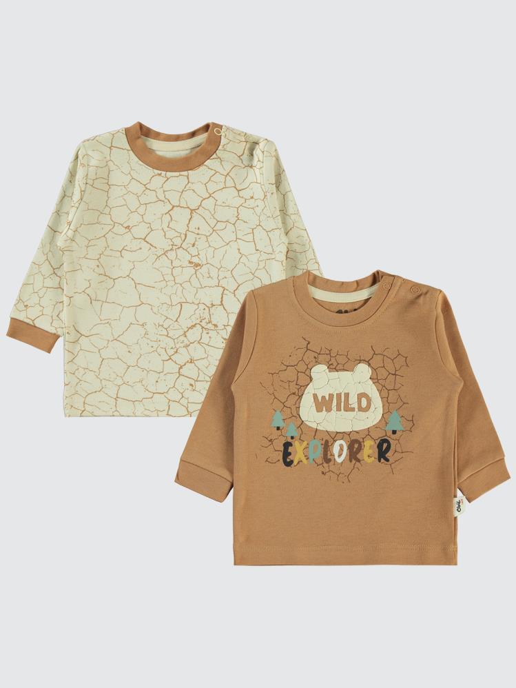 Civil Baby Crack Pattern Baskılı 6-18 Sweatshirt - Kahverengi