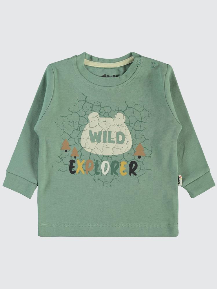 Civil Baby Crack Pattern Baskılı 6-18 Sweatshirt - Yeşil