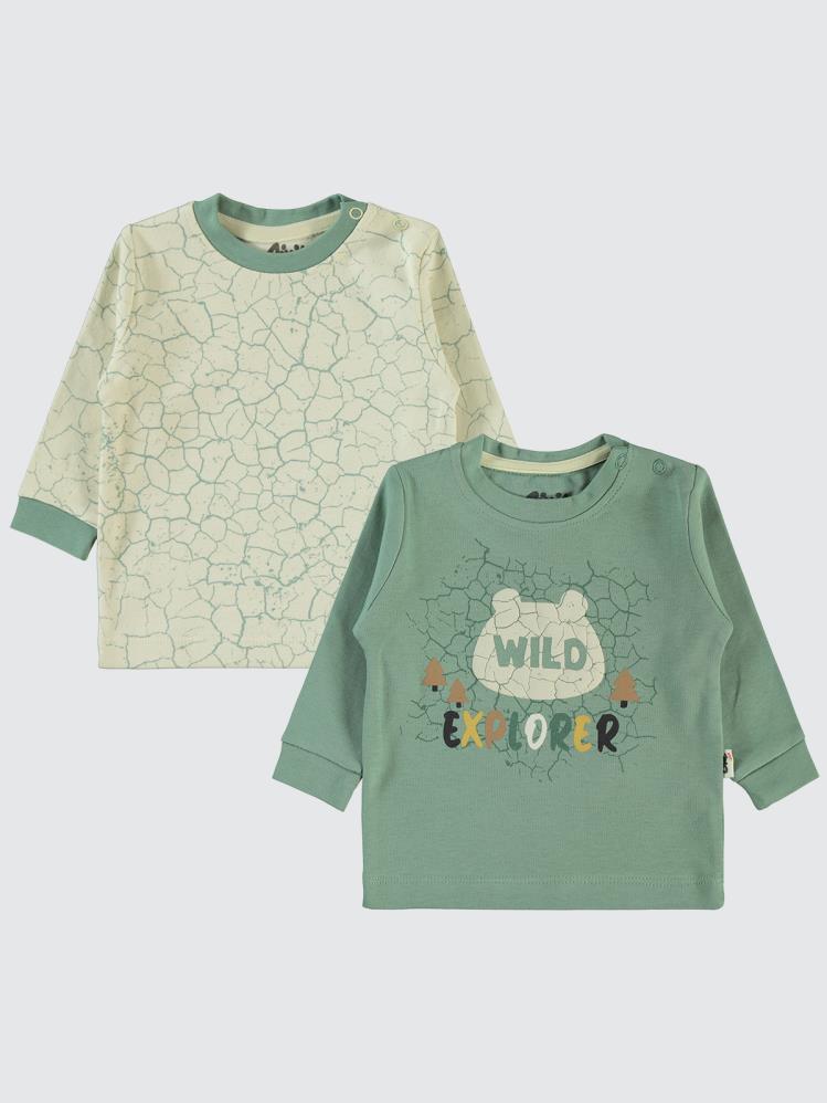 Civil Baby Crack Pattern Baskılı 6-18 Sweatshirt - Yeşil