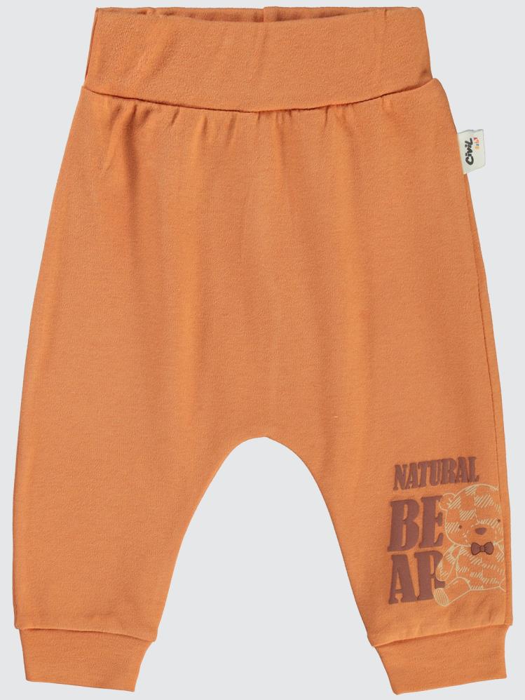 Civil Baby Natural Bear Baskılı 6-18 Tek Alt Bebe - Turuncu
