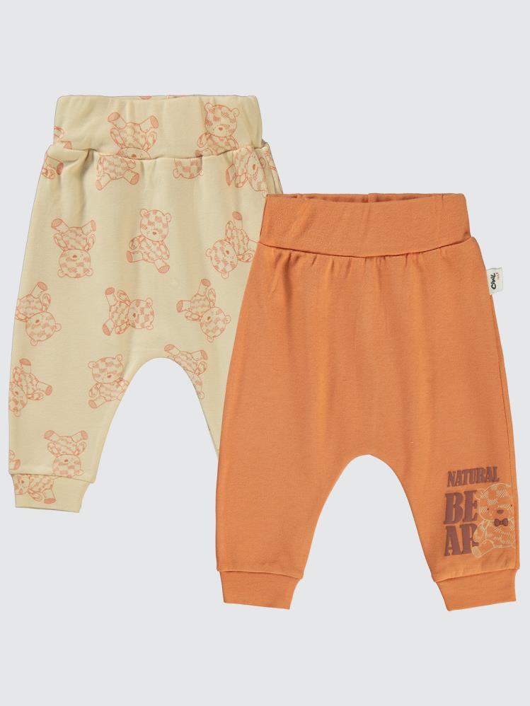 Civil Baby Natural Bear Baskılı 6-18 Tek Alt Bebe - Turuncu