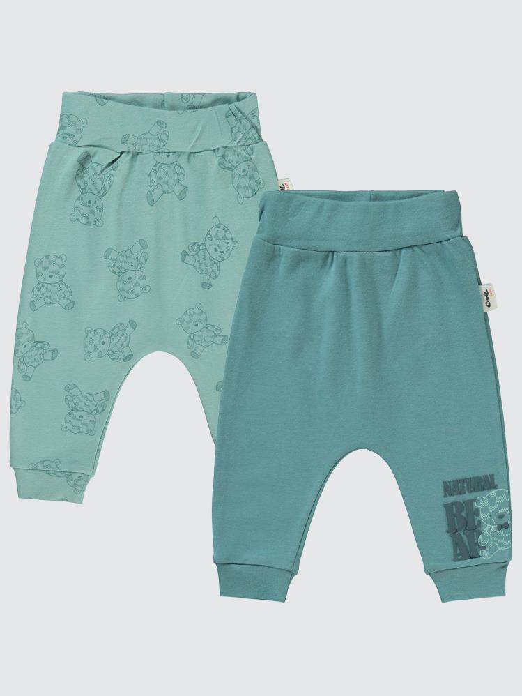 Civil Baby Natural Bear Baskılı 6-18 Tek Alt Bebe - Yeşil