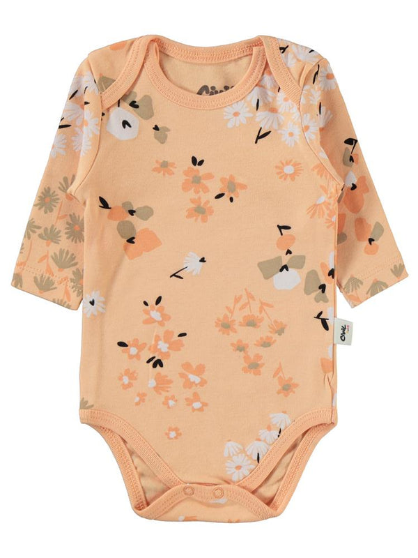 Civil Baby Flowery Baskılı 3-18 Çıtçıtlı Badi - Pudra