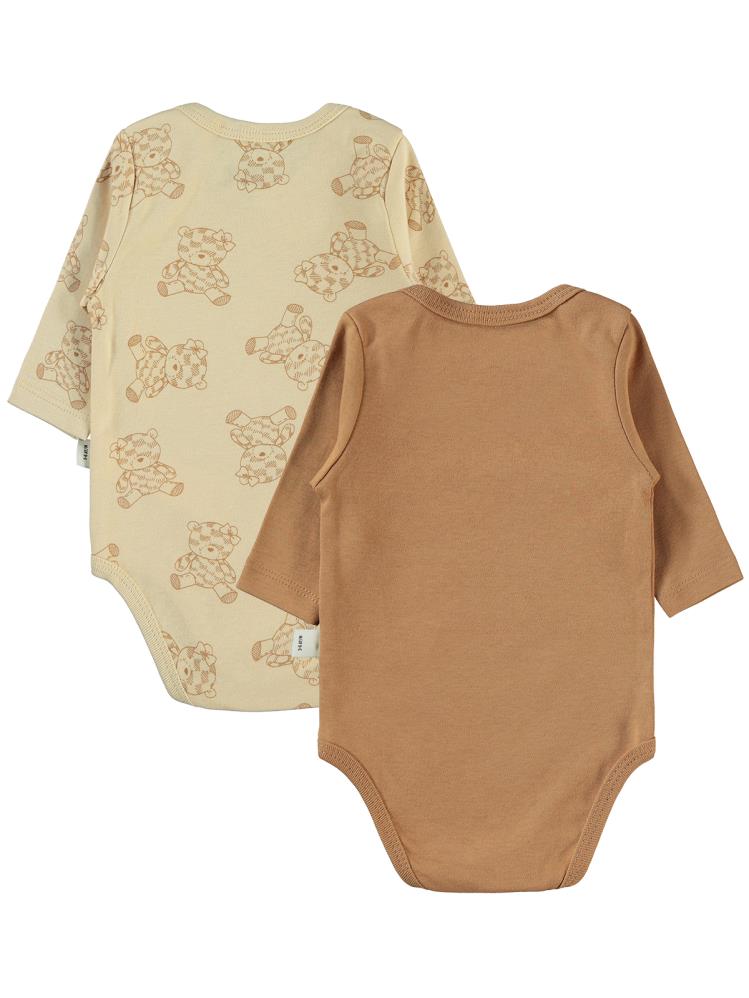 Civil Baby Cute Bear Baskılı 3-18 Çıtçıtlı Badi - Kahverengi