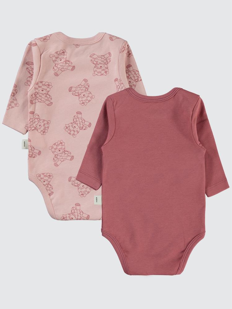 Civil Baby Cute Bear Baskılı 3-18 Çıtçıtlı Badi - Bordo
